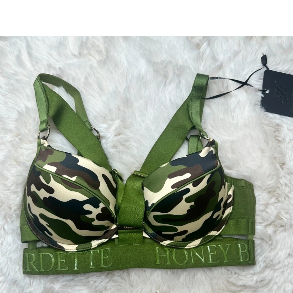 Honey Birdette Green Camouflage Bra - Picture 4 of 6